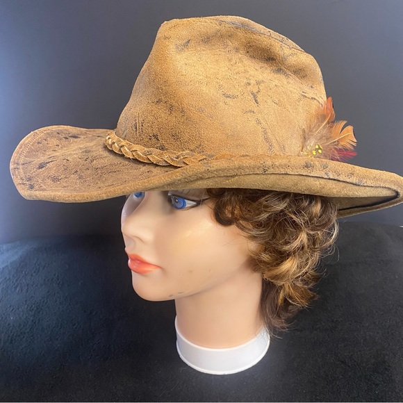 Leather Indiana Jones Style Cowboy Hat - Picture 4 of 11